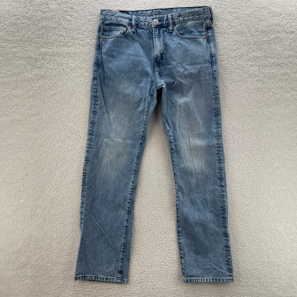 American Eagle Jeans Mens 33x34 Blue Original Bootcut Medium Wash Denim Grunge